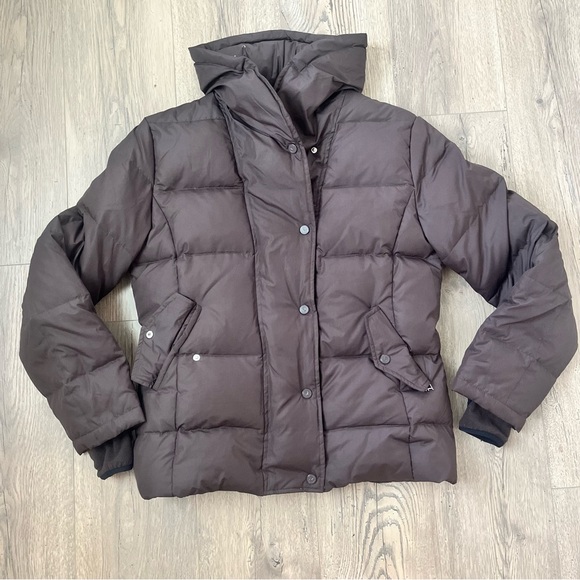 Misty Harbor Puffer Jacket All Weather Feathered Down Sz Large Brown - Picture 1 of 12